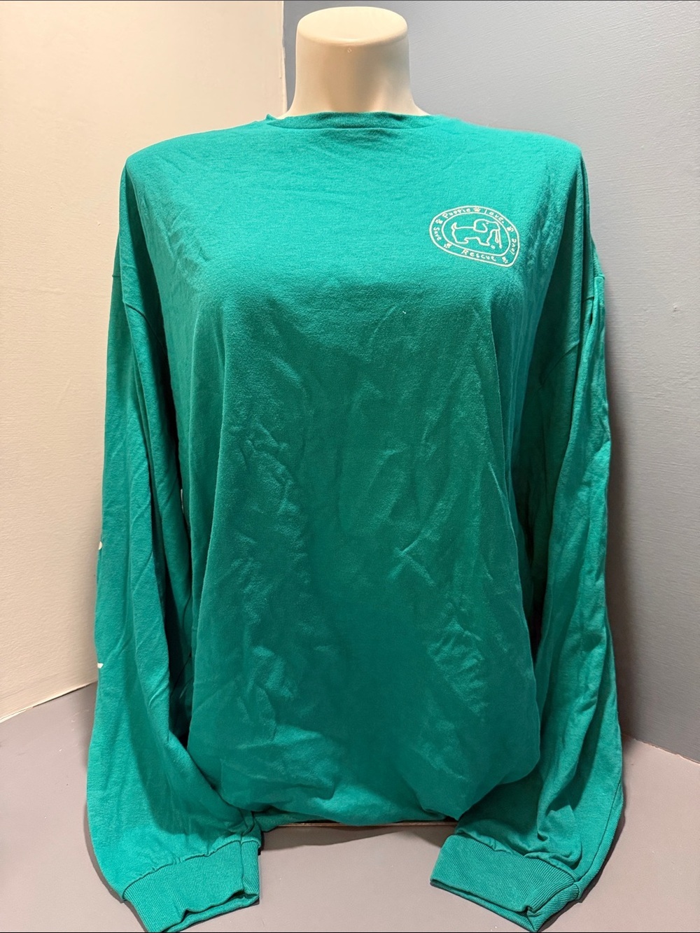 Puppie Love Teal "Dog Mom" Long-Sleeve Tee - Picture 3 of 4